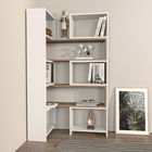 Corp biblioteca, Zena Home, Poyraz, 163.5x150x22cm, 100% PAL melaminat, Alb / Nuc