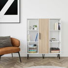 Corp biblioteca, Zena Home, Peoria, 120x123.6x25cm, 100% PAL melaminat, Alb / Stejar