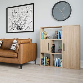 Corp biblioteca, Zena Home, Ridge, 120x123.6x25cm, 100% PAL melaminat, Stejar