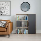 Corp biblioteca, Zena Home, Ridge, 120x123.6x25cm, 100% PAL melaminat, Stejar / Antracit