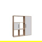 Corp biblioteca, Zena Home, Ridge, 120x123.6x25cm, 100% PAL melaminat, Stejar / Alb