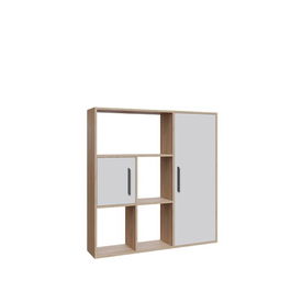 Corp biblioteca, Zena Home, Ridge, 120x123.6x25cm, 100% PAL melaminat, Stejar / Alb
