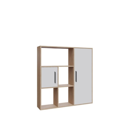 Corp biblioteca, Zena Home, Ridge, 120x123.6x25cm, 100% PAL melaminat, Stejar / Alb