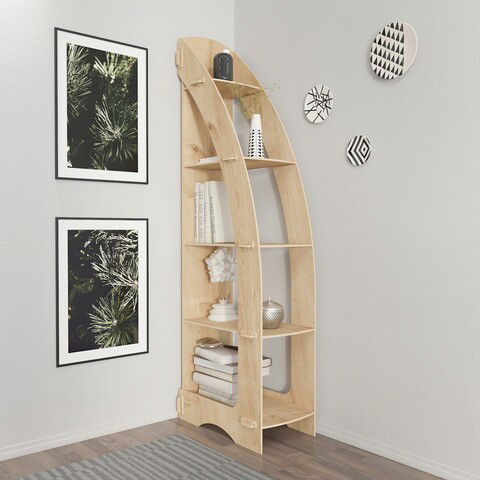 Corp biblioteca, Zena Home, Orsa, 58x180x31.6cm, 100% PAL melaminat, Stejar