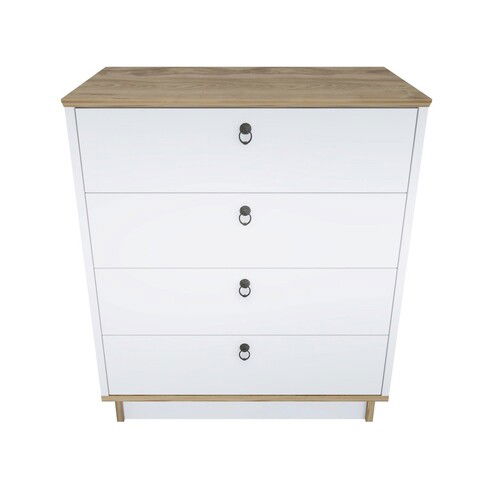 Dulap, Zena Home, Sahra, 72x83.1x42cm, 100% PAL melaminat, Alb / Stejar