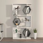 Corp biblioteca, Zena Home, Darla, 90x171x24.6cm, 100% PAL melaminat, Alb / Antracit