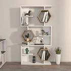 Corp biblioteca, Zena Home, Darla, 90x171x24.6cm, 100% PAL melaminat, Alb / Nuc