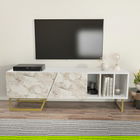 Comoda TV, Zena Home, Linossa, 150x50.5x35cm, 100% PAL melaminat, Alb