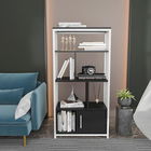 Corp biblioteca, Zena Home, Valero, 60x120x29.6cm, 100% PAL melaminat, Negru / Alb