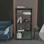 Corp biblioteca, Zena Home, Valero, 60x120x29.6cm, 100% PAL melaminat, Negru / Verde