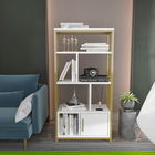 Corp biblioteca, Zena Home, Valero, 60x120x29.6cm, 100% PAL melaminat, Alb / Aur