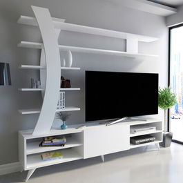 Comoda TV, Zena Home, Duru, Cm, 100% PAL melaminat, Alb