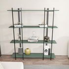 Corp biblioteca, Zena Home, Moss, 160x180x29.6cm, 100% PAL melaminat, Verde / Negru