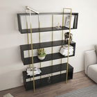 Corp biblioteca, Zena Home, Bruti, 120x180x29.6cm, 100% PAL melaminat, Antracit / Aur