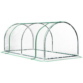 Outsunny Sera tunel din otel si cu capac din PVC, 200x100x80 cm, transparent si verde | AOSOM RO