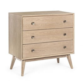 Comoda cu 3 sertare, Alannis, Bizzotto, 80x40x80 cm, lemn de frasin