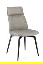 Scaun Lawrence, Bizzotto, 48 x 64 x 92 cm, otel/piele ecologica, grej
