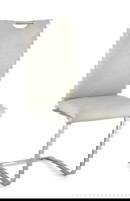 Scaun Kenneth, Bizzotto, 42 x 56 x 102 cm, otel/piele ecologica, gri ice