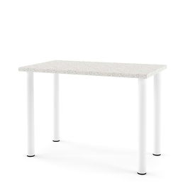 Masa bucatarie DOMINO 102x60, picioare metalice rotunde Albe, blat termic 3 Mozaic F39