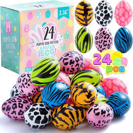Set de 24 oua de Paste JOYIN, plastic, multicolor, 6 x 4 cm