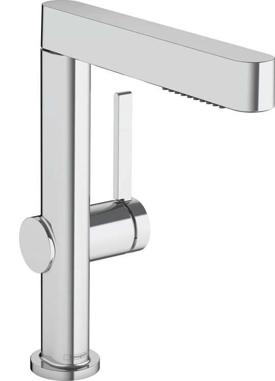Baterie lavoar Hansgroghe Finoris 230 cu dus extractibil 2 tipuri de jet ventil push-open crom