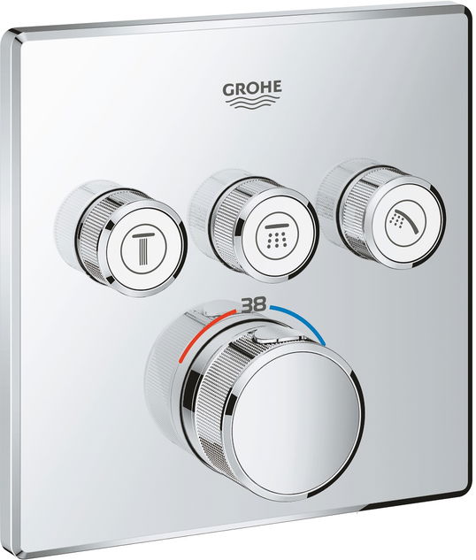 Baterie cada - dus termostatata Grohe Grohtherm SmartControl cu montaj incastrat necesita corp ingropat crom