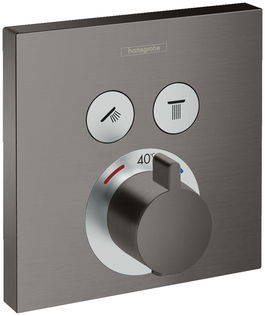 Baterie cada - dus termostatata Hansgrohe ShowerSelect cu montaj incastrat necesita corp ingropat negru periat