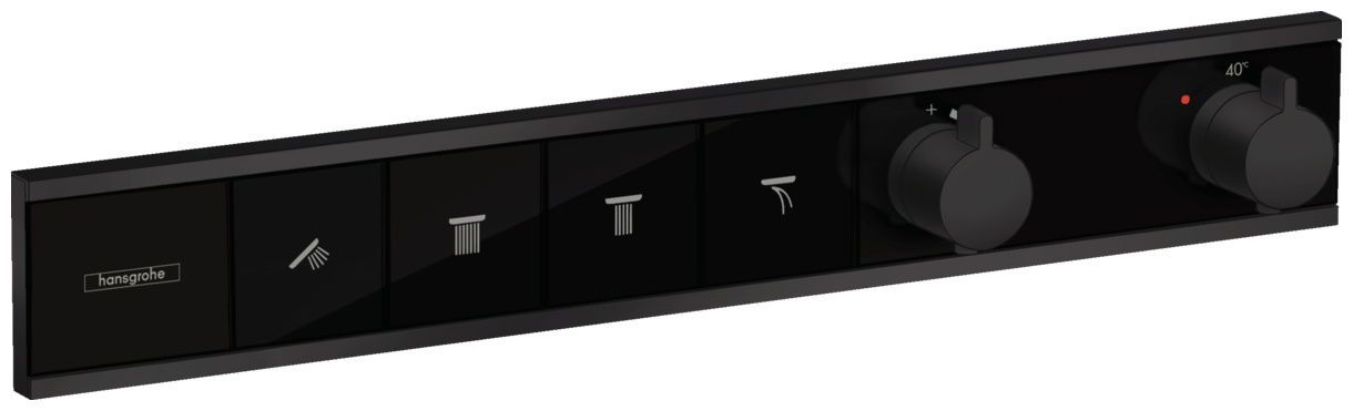 Baterie cada - dus termostatata Hansgrohe RainSelect cu 4 functii montaj incastrat necesita corp ingropat negru mat