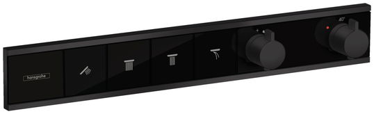 Baterie cada - dus termostatata Hansgrohe RainSelect cu 4 functii montaj incastrat necesita corp ingropat negru mat