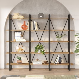 Biblioteca din pal si metal, Miler ML4 - A Pin Atlantic / Negru, l219,6xA34xH180 cm