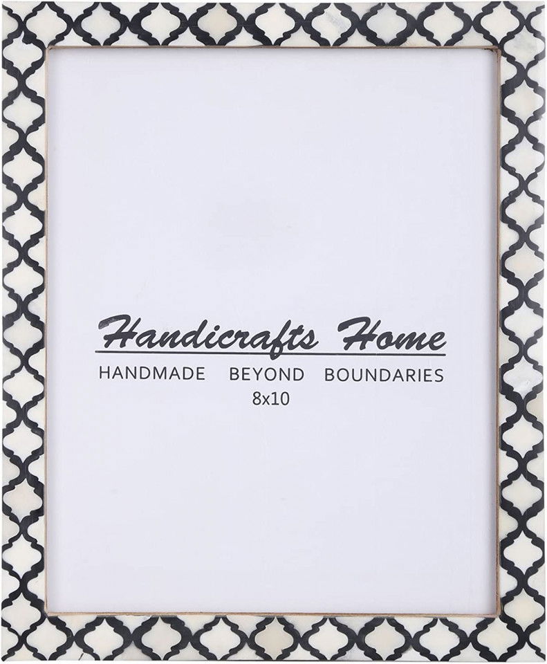 Rama foto Handicrafts Home, lemn, alb/negru, 20 x 25 cm