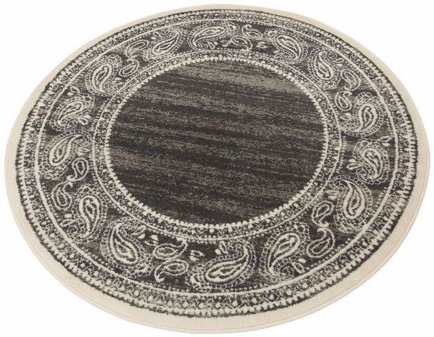 Covor rotund My Home, textil, gri/natur, 140 cm