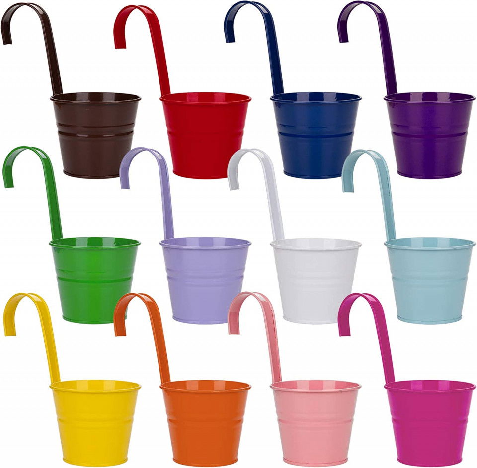 Set de 12 ghivece Tosnail , metal, multicolor,