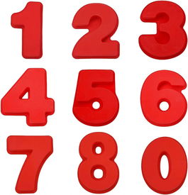 Set de 9 forme pentru prajituri ZSWQ, silicon, rosu