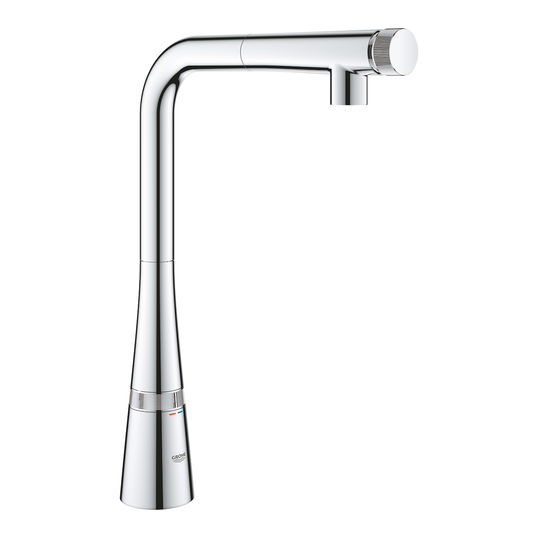 Baterie bucatarie Grohe Zedra SmartControl cu dus extractibil pipa L crom