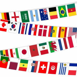 Banner cu 32 de steaguri WinWild, multicolor, poliester, 10 m