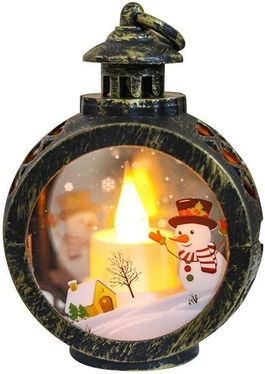 Decoratiune de Craciun felinar LED Haimanba, multicolor, 12 x 8,5 cm