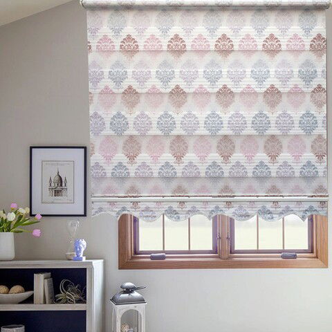 Jaluzea tip rulou, Ruby, Damask - Multicolor, 90x200 cm, poliester, multicolor