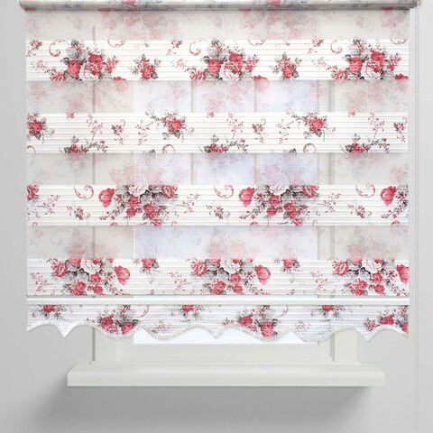 Jaluzea tip rulou, Ruby, Plant - Red, 100x200 cm, poliester, rosu
