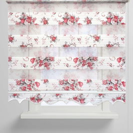 Jaluzea tip rulou, Ruby, Plant - Red, 120x200 cm, poliester, rosu