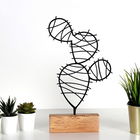 Decoratiune, Cactus Round, 17x40x3.5cm, Metal, Negru