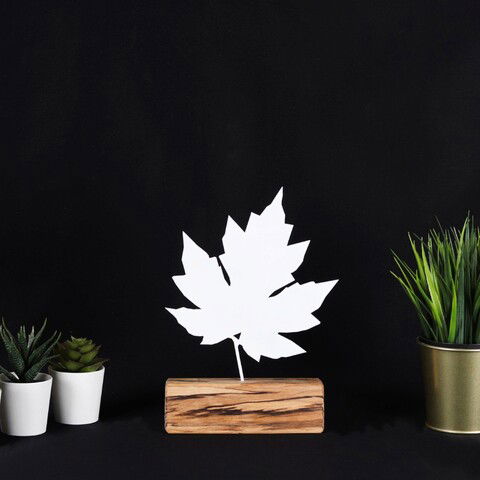 Decoratiune, Maple, 17x27x3.5cm, Metal, Alb