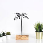 Decoratiune, Palm, 17x35x3.5cm, Metal, Negru