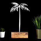 Decoratiune, Palm, 17x35x3.5cm, Metal, Alb