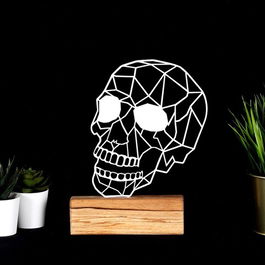 Decoratiune, Skull, 17x29x3.5cm, Metal, Alb