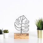 Decoratiune, Thin Leaf, 17x28x3.5cm, Metal, Negru