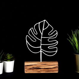 Decoratiune, Thin Leaf, 17x28x3.5cm, Metal, Alb