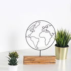 Decoratiune, World, 22x30x3.5cm, Metal, Negru
