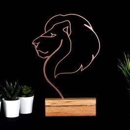 Decoratiune, Lion, 17x32x3.5cm, Metal, Bronz