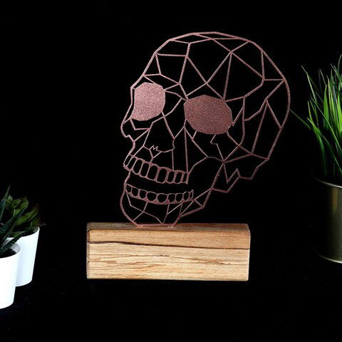 Decoratiune, Skull, 17x29x3.5cm, Metal, Bronz